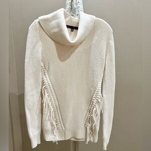 WHBM Cowl Sweater with Fringe